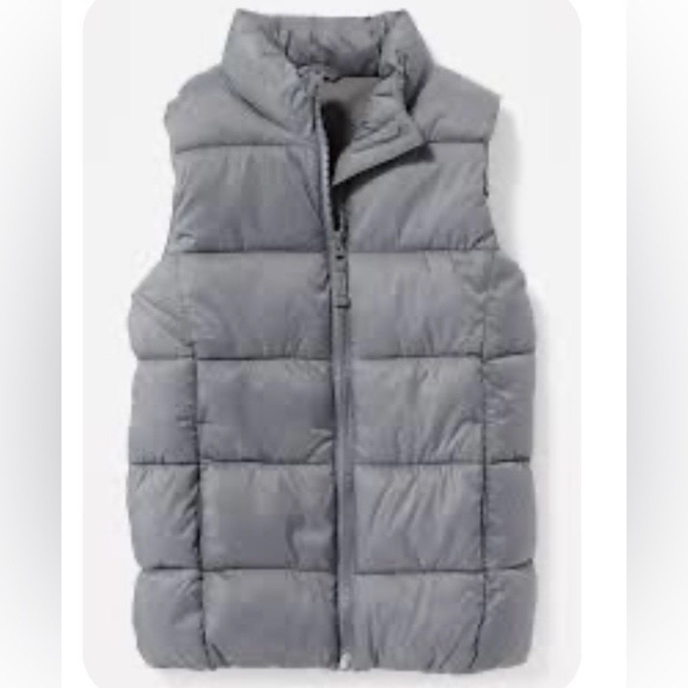 Old Navy Kids Frost-Free Water-Resistant Puffer Vest Dark Gray Medium 8
